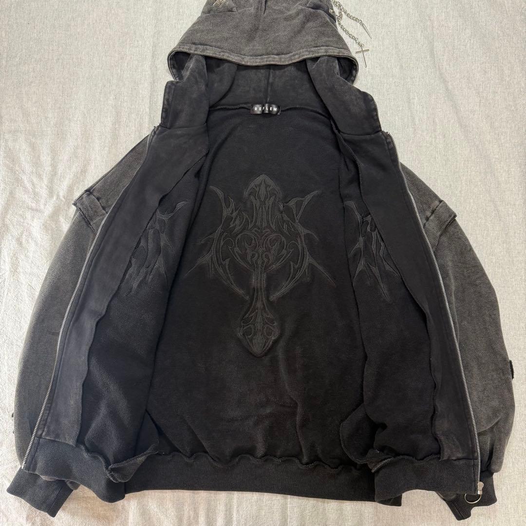 REFLEM レフレム 猫耳ZIPパーカー ジップパーカー フェード加工 人気