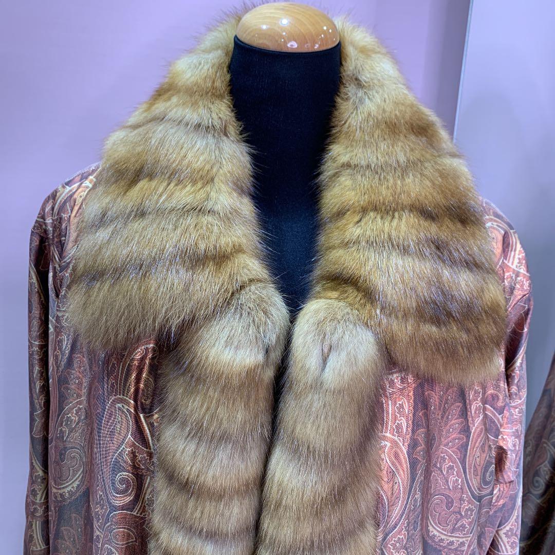 新春❣️プライス❣️ロシアンセーブル　シルク　リバーシブルコート《貂皮　毛皮　大衣》