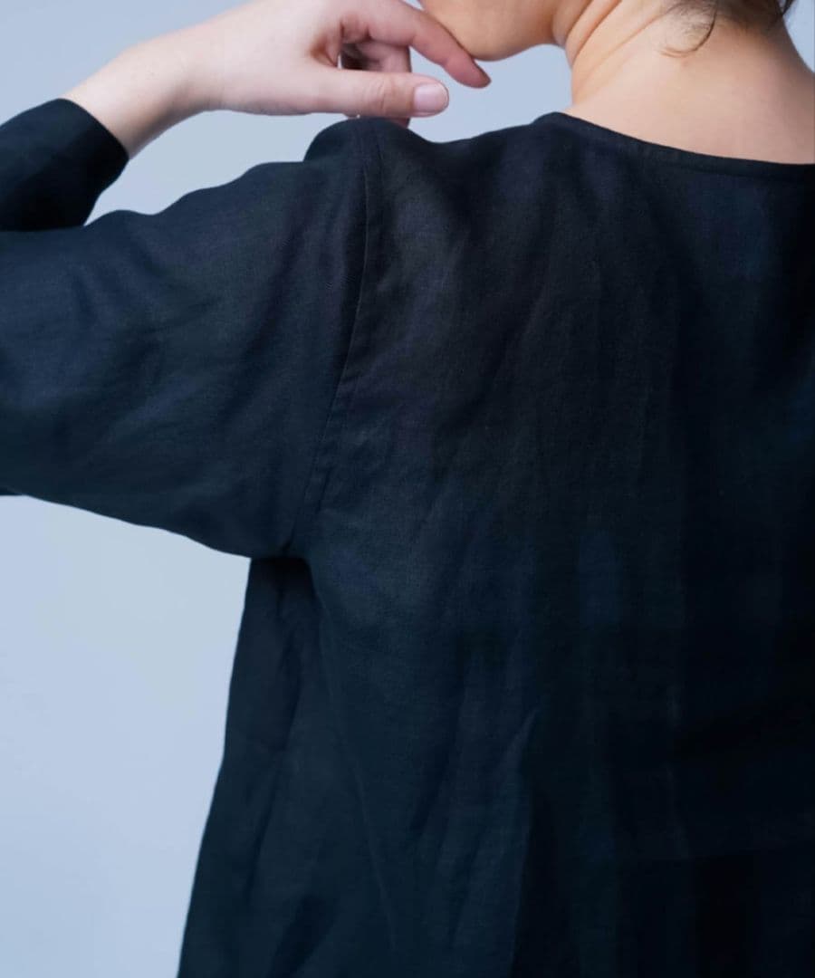 wafu. プレミアムリネントップス　 丸首 トップス LL