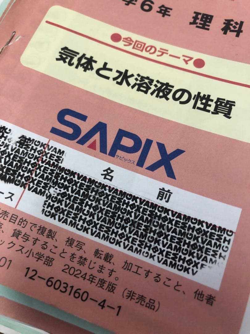 サピックス6年　理科/社会　デイリー/春期/夏期　テキスト　中古