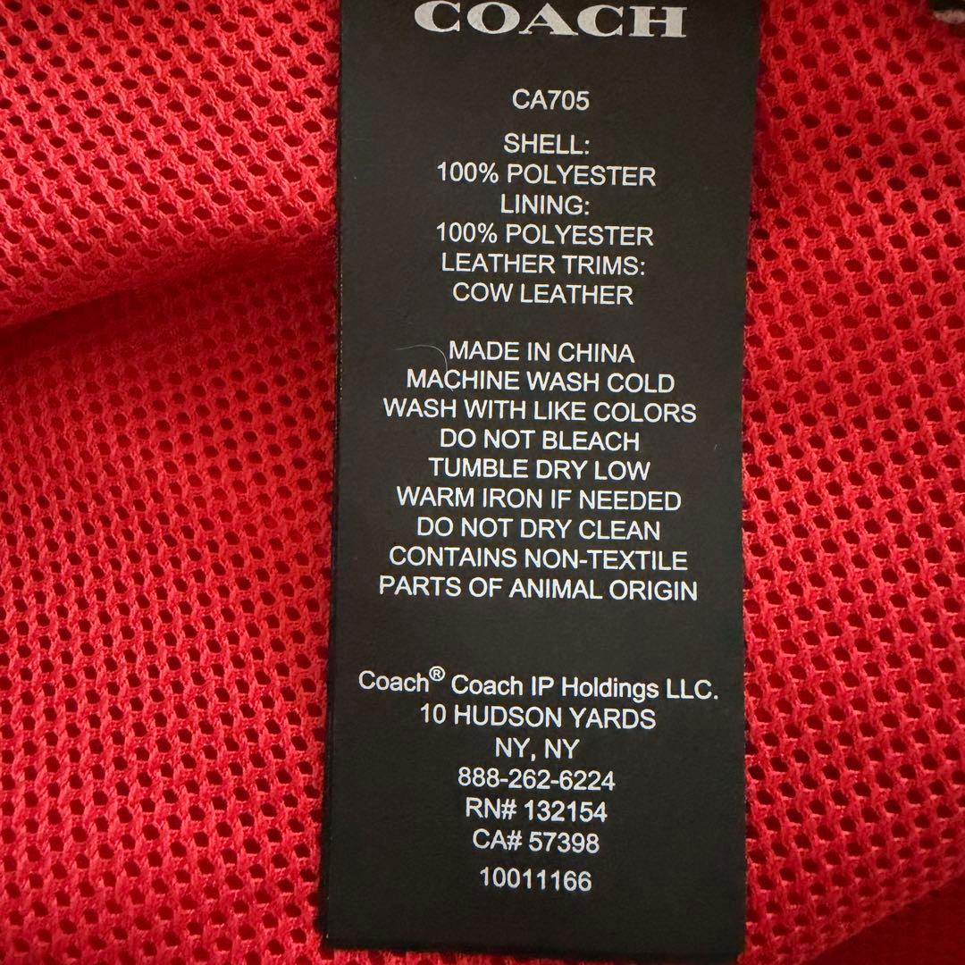 【未使用に近い】コーチ　スカジャン　シグネチャー　バイカラー　赤色　M