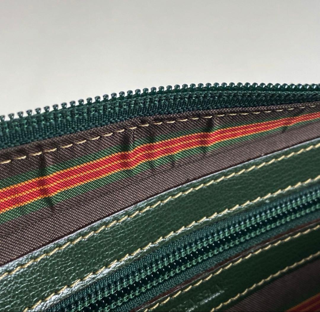 LOEWE ベラスケス クラッチバッグ レザー グリーン【中古】