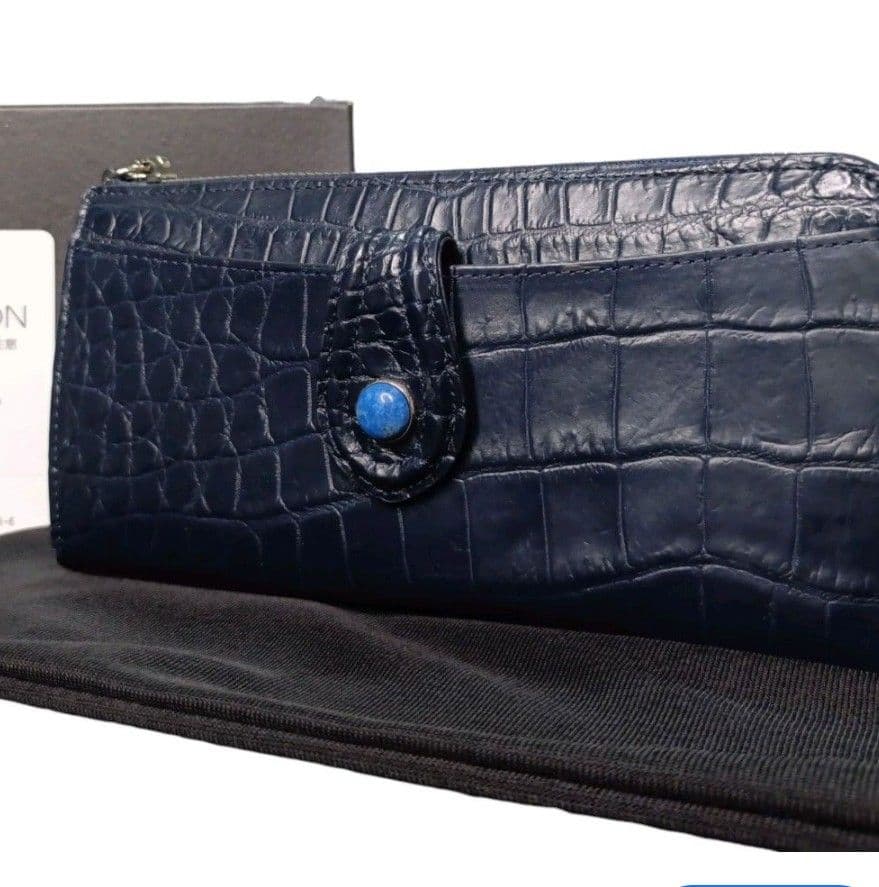 クロコダイル長財布　パワーストーン付　福財布