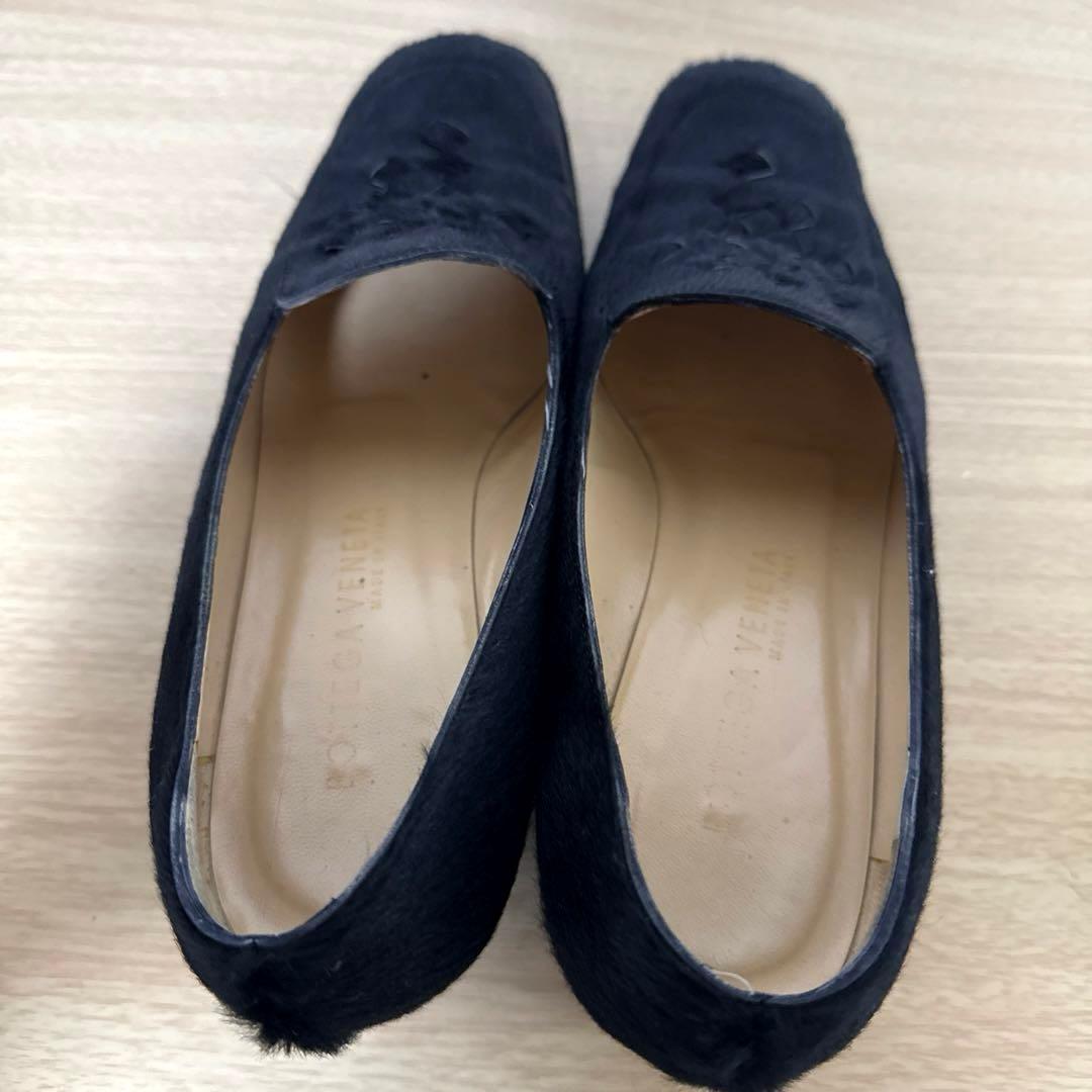 【美品】BOTTEGA VENETAボッテガヴェネタ ローファー ハラコ　黒