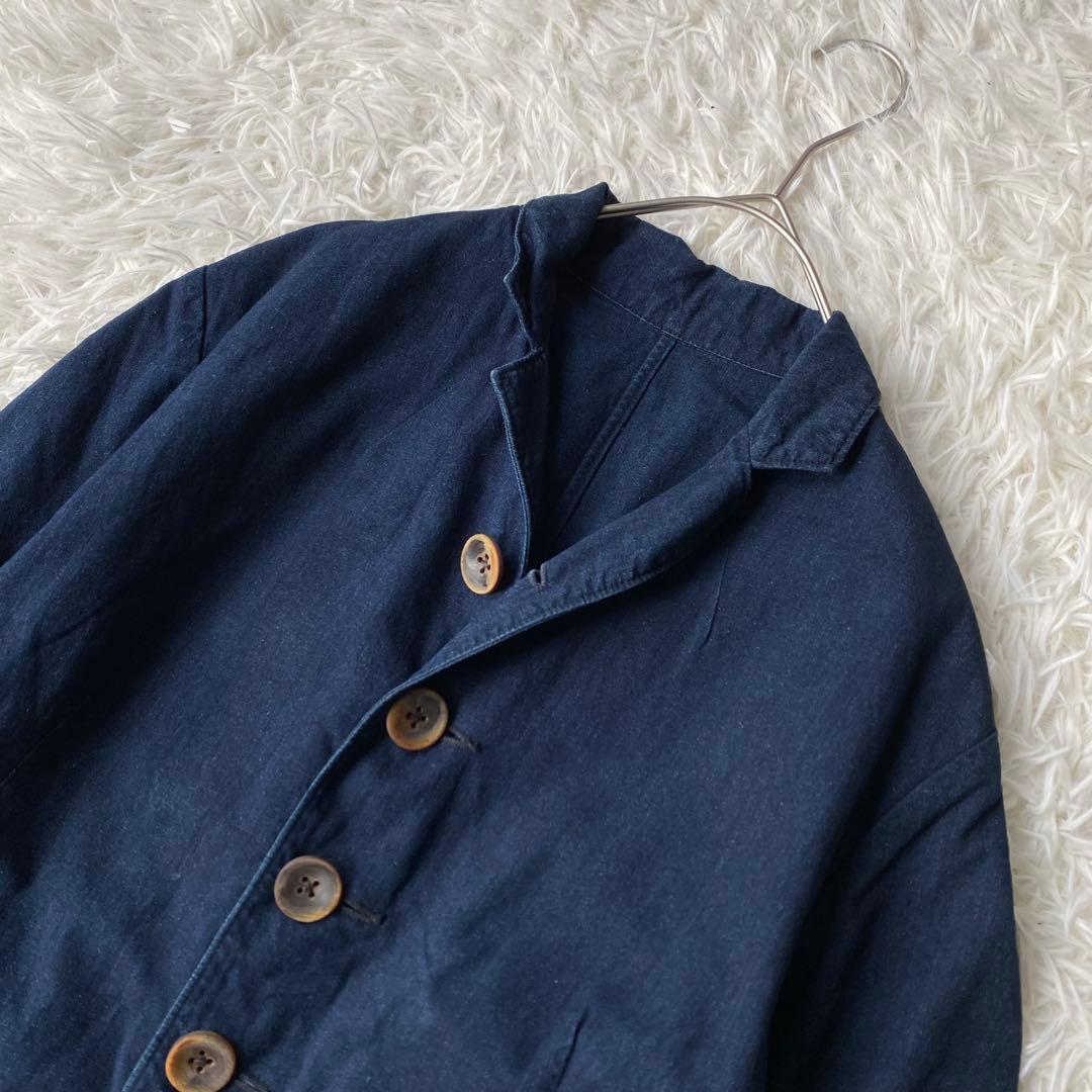 45R インディゴ染め ジャケット ネイビー 刺繍ロゴ サイズ3