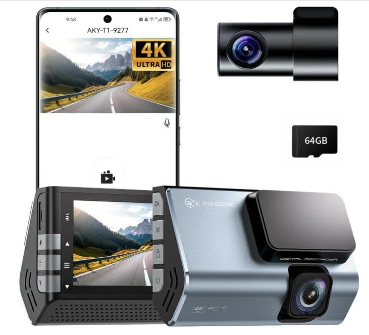 AKEEYO 4K ドライブレコーダー AKY-T1　800万画素　専用アプリ