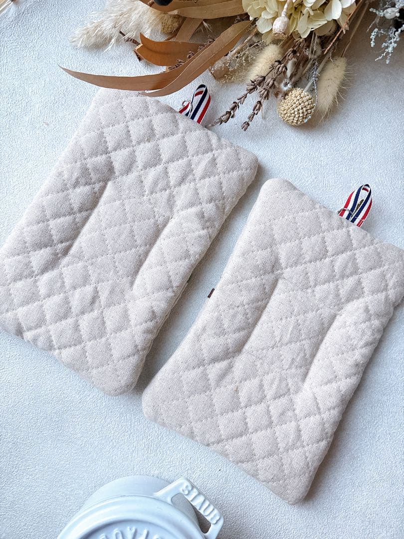 【みるく】パクパク四角ミトン　マルチクロス40cm四方　ねこ　すずらん