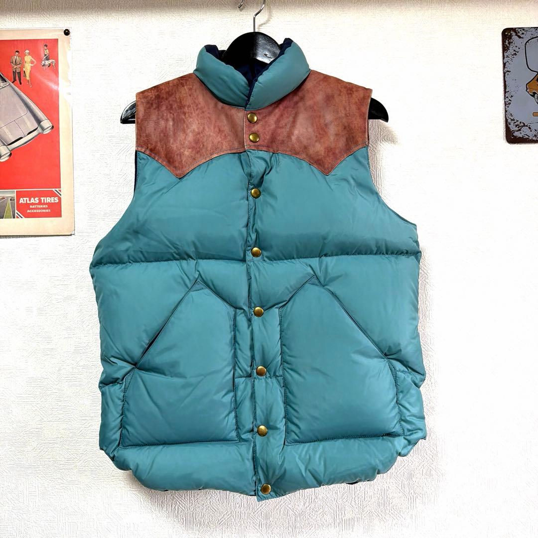 S*s様 ロッキーマウンテン　ダウンベスト　サックスブルー　ヨークレザー　40