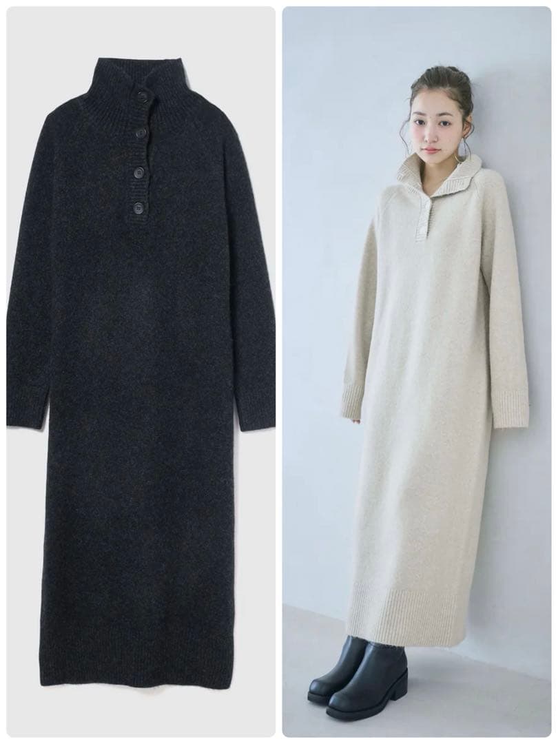 searoomlynn 2wayハイネックRelaxニットワンピース