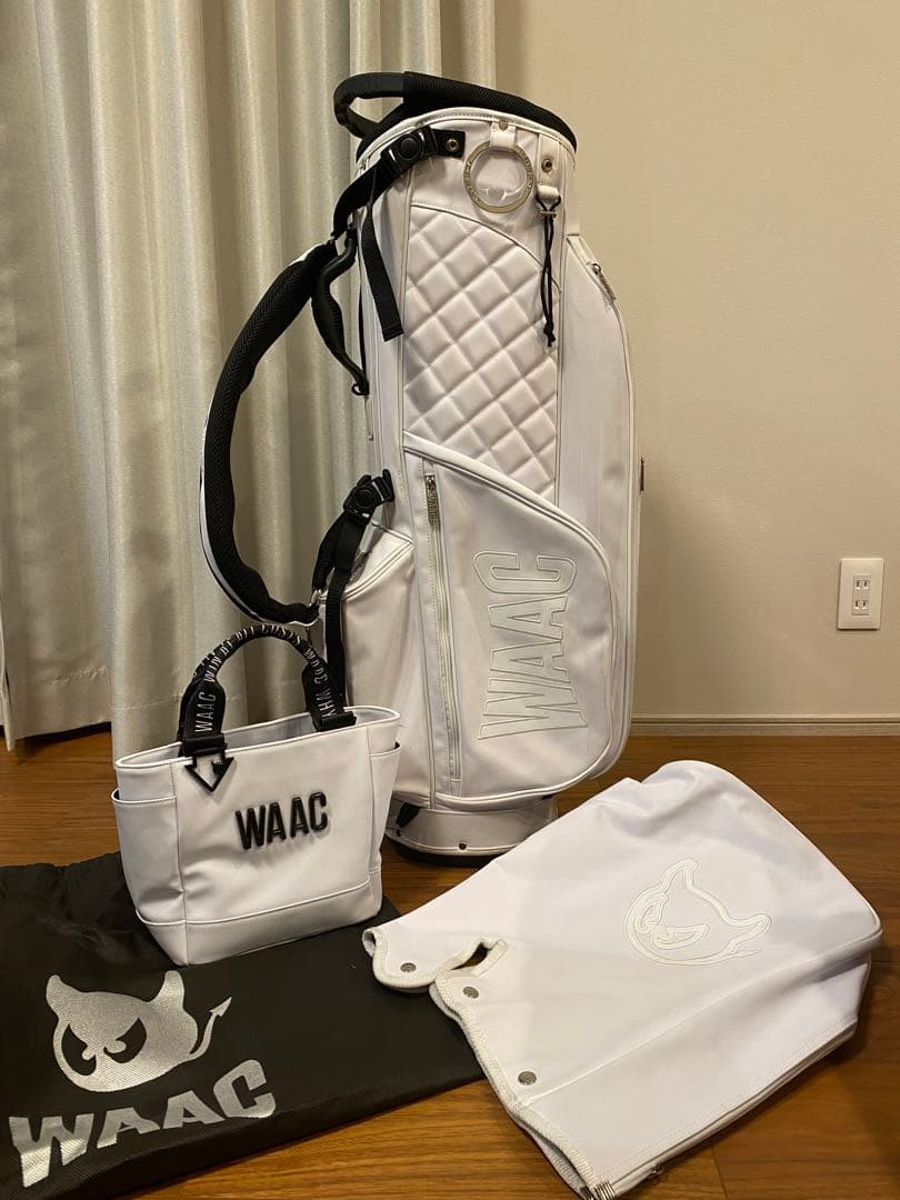 WAAC ホワイト キャディバッグとカートバック