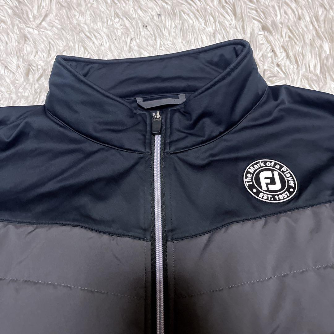 【極美品/メンズ2XL】フットジョイ ハイブリッド　中綿ジャケット　黒　グレー