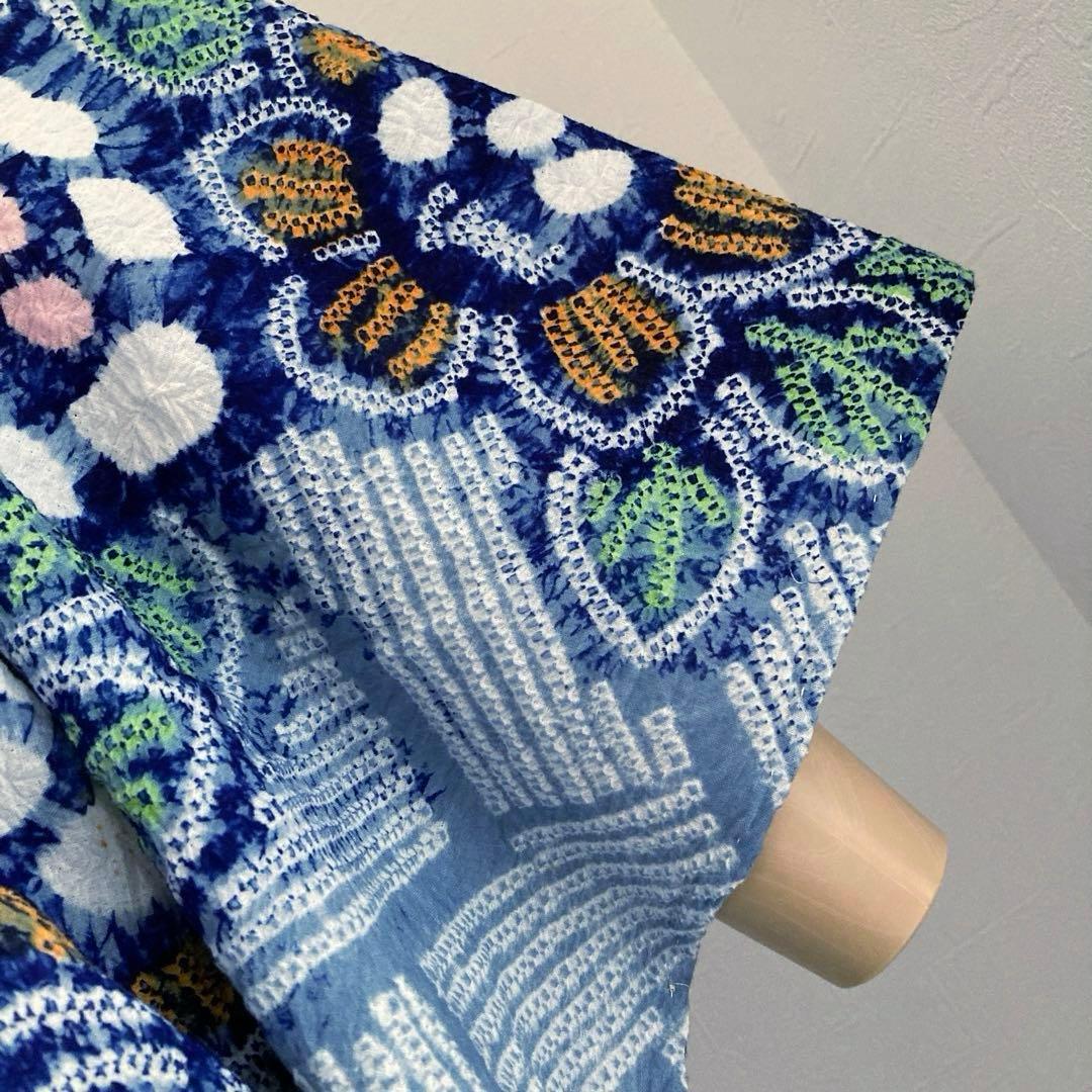 専用みかん24様　有松絞り浴衣・有松鳴海絞り浴衣　花繋ぎ　手縫い　No.7-65