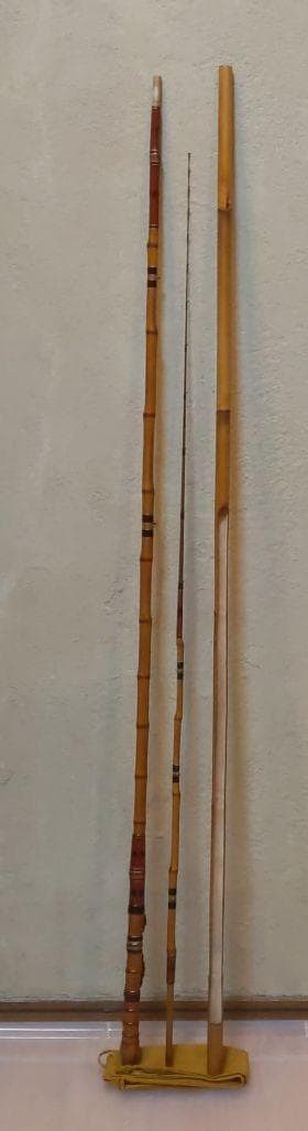 d42106ヘチ竿2.25穂先竹カバー袋茶芽出し研出し口巻根掘