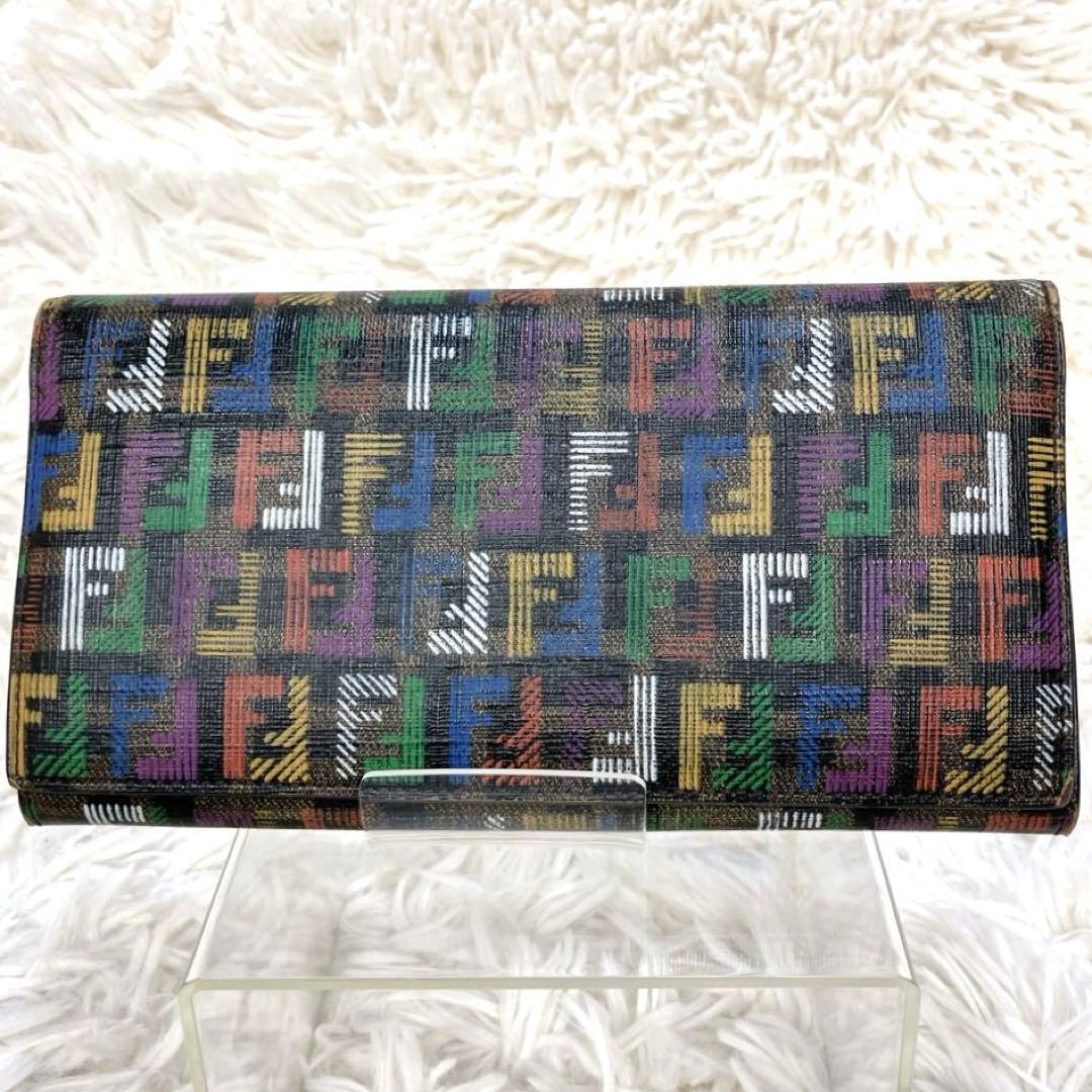 ✨フェンディ 長財布 ズッカ マルチカラー FF メンズ レディース 本物 正規