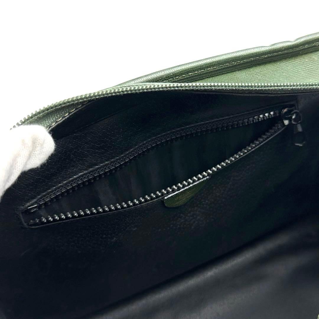 専用■セリーヌ サークルロゴ 2way ミニボストン ゴールド金具 グリーン系