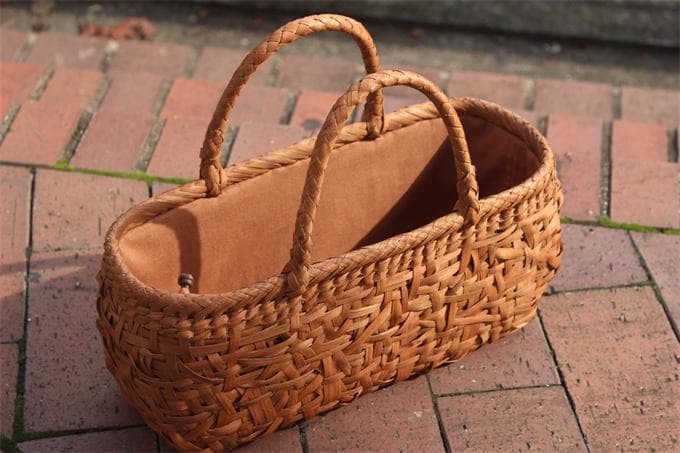 乱れ編み 山葡萄 かごバッグ　籠 バッグ 中布と内ポケット付き 最高