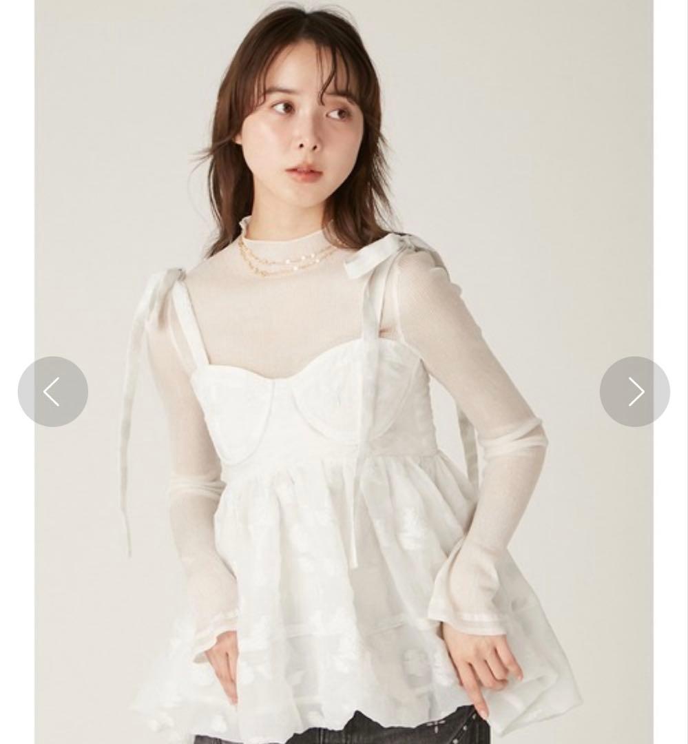 LILY BROWN リリーブラウン シアージャガードペプラムトップス