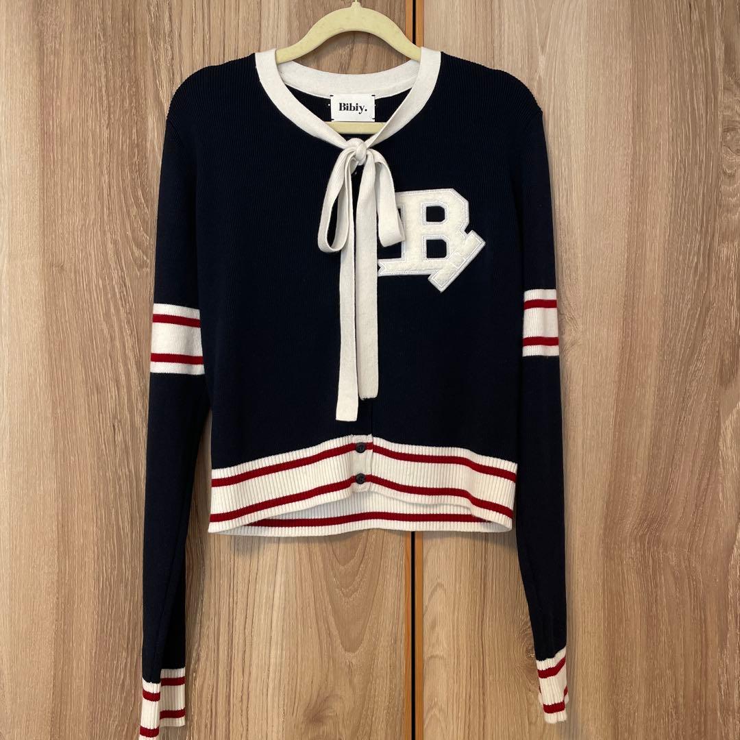 トップス Bibiy. B. CLUB TIE CARDIGAN NAVY