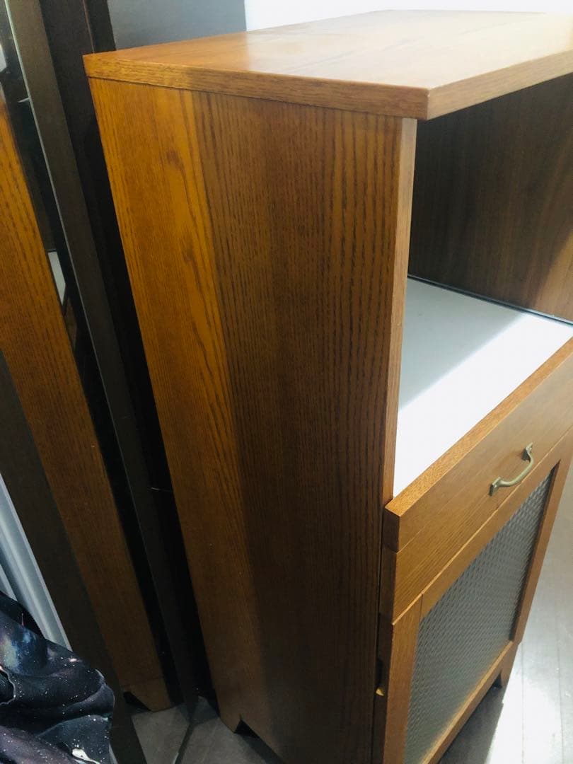 unico ウニコ　ブラウン木製レンジ台 引き出し付き