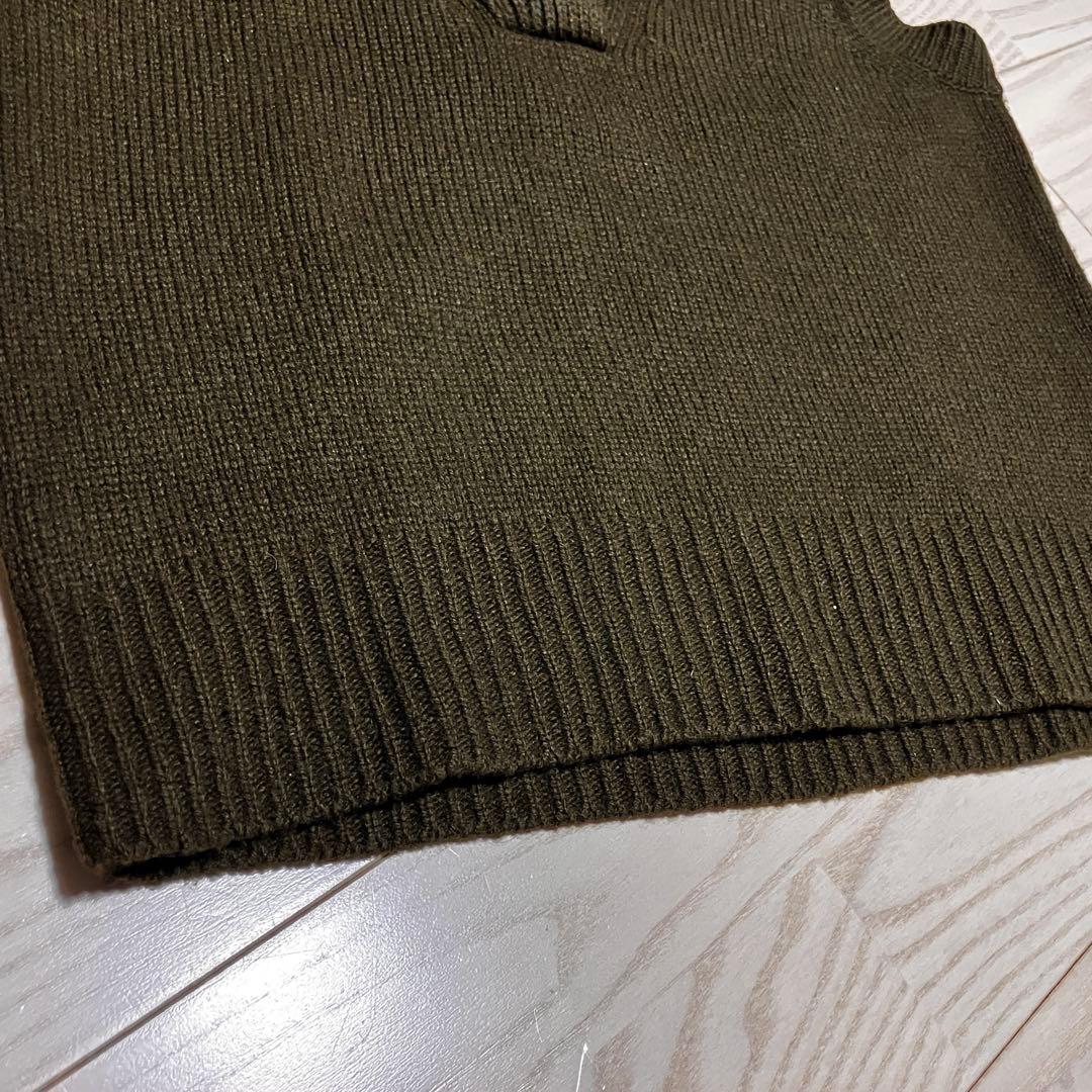 マーガレットハウエル　ショールカラーベスト　カシミヤ　シルク　くるみボタン