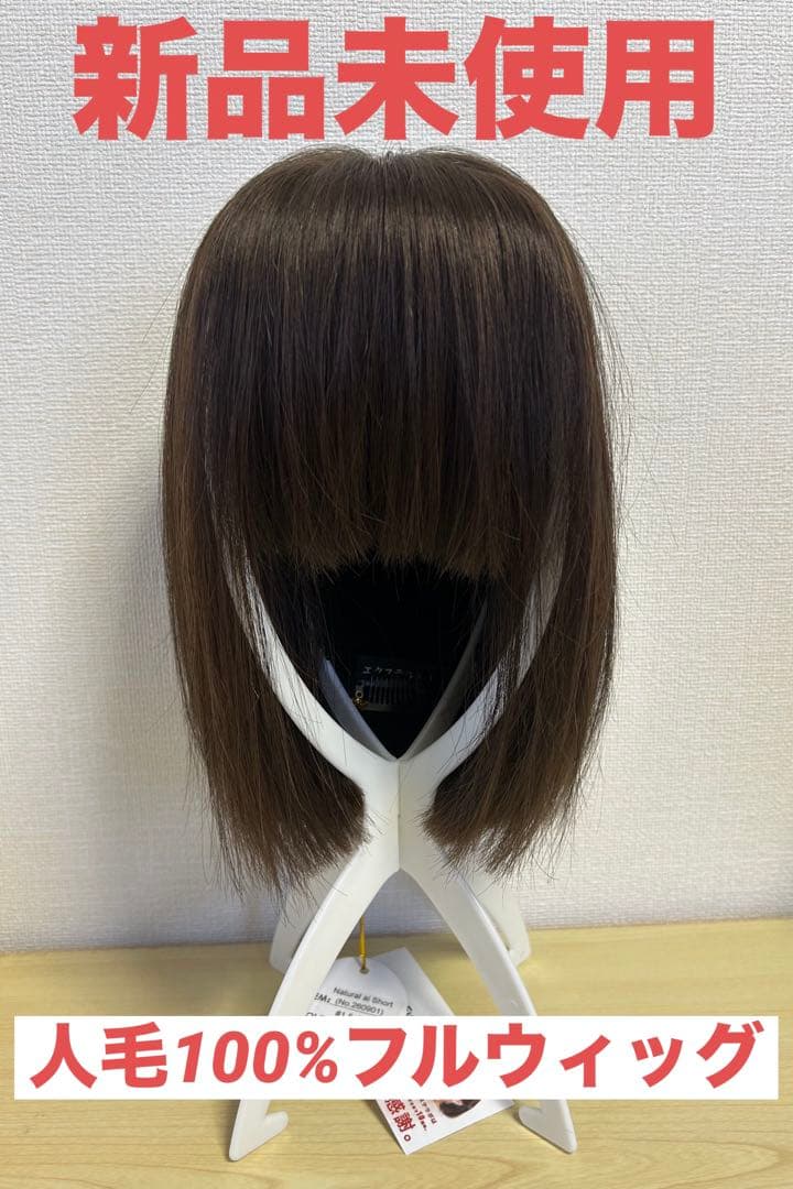 【新品未使用】メルカリ祭限定セール中❣️人毛100%フルウィッグ　ショート　L
