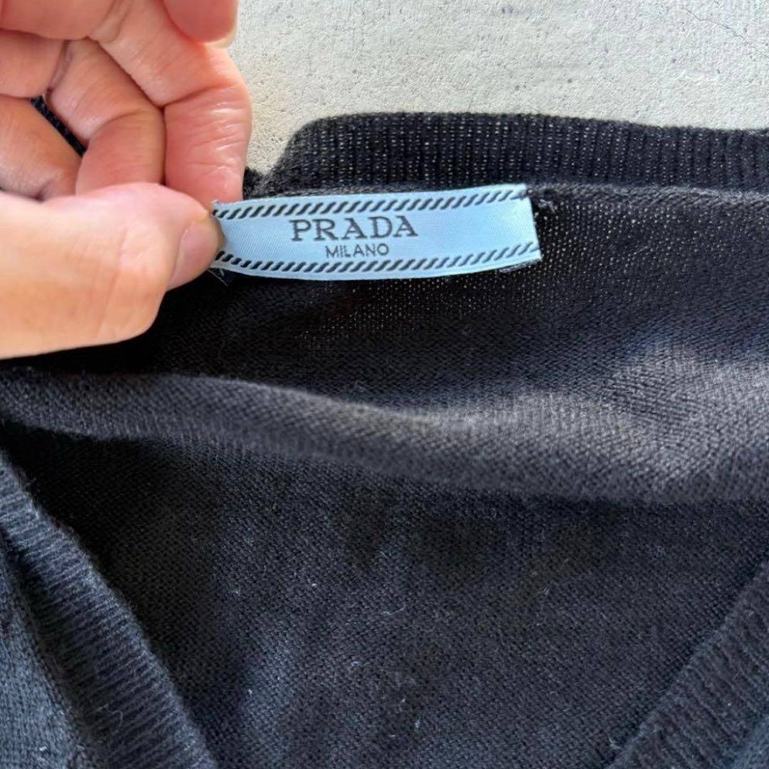 トップス Prada archive vneck knit 14aw black