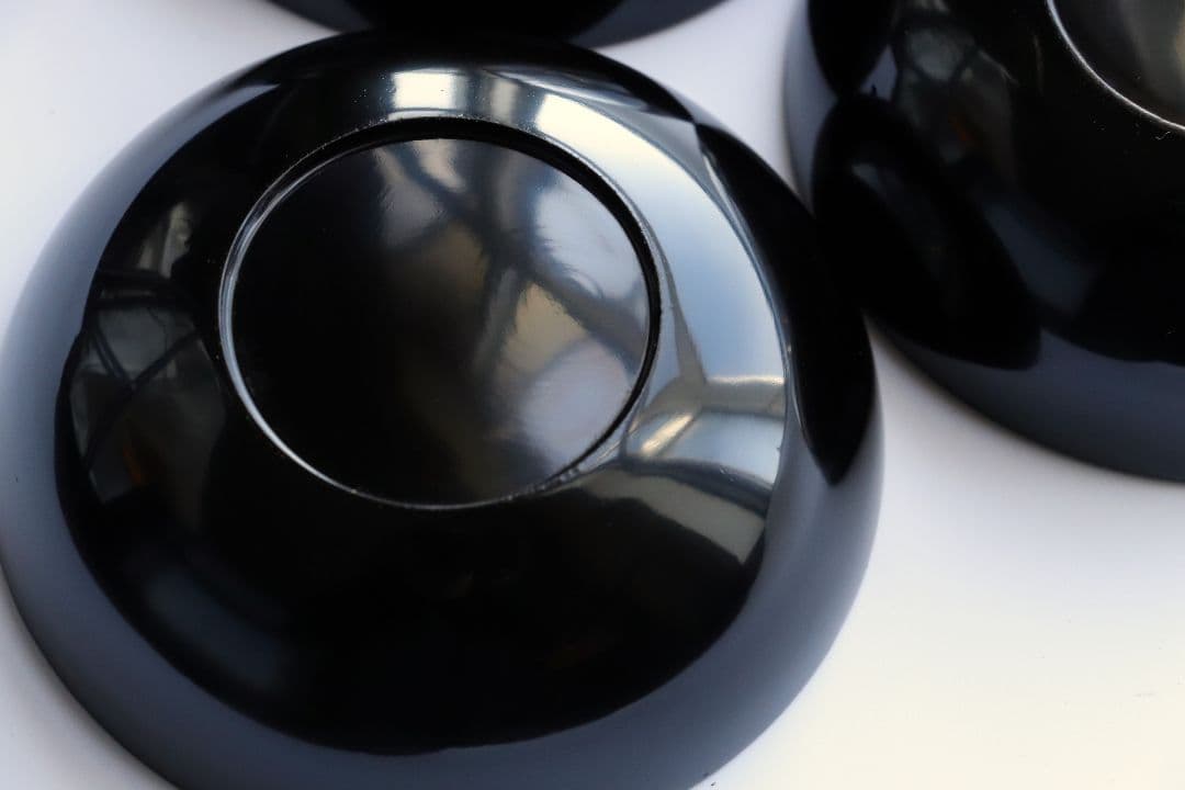 CG54 輪島塗 木製漆器 扇面金蒔絵 黒塗銘々木皿 九客 / 松取皿茶懐石道具