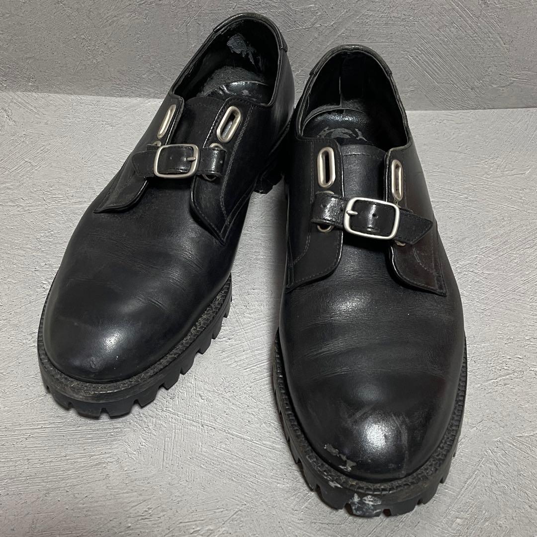 コムデギャルソン レザーシューズ ダブルモンクストラップ ブラック
