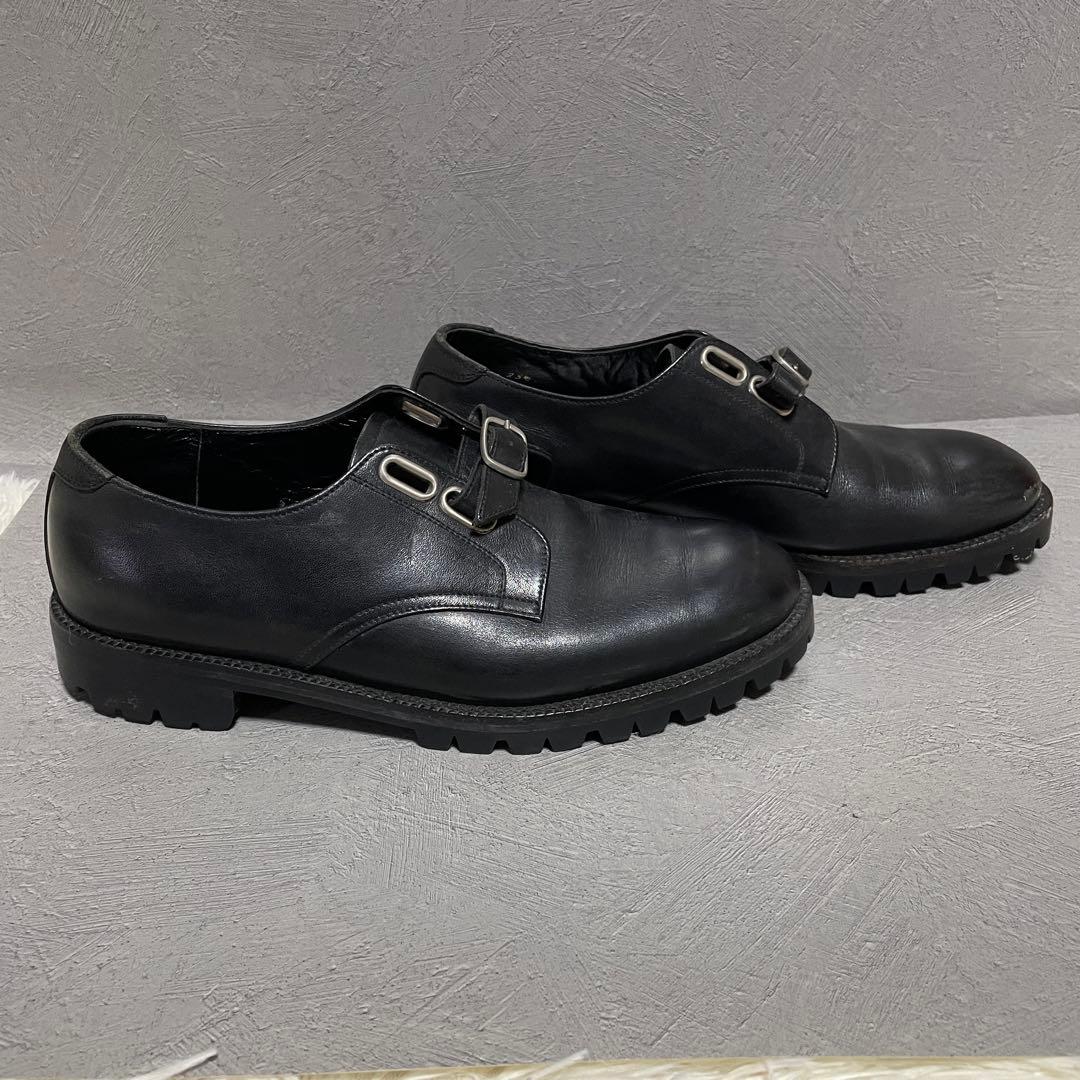 コムデギャルソン レザーシューズ ダブルモンクストラップ ブラック