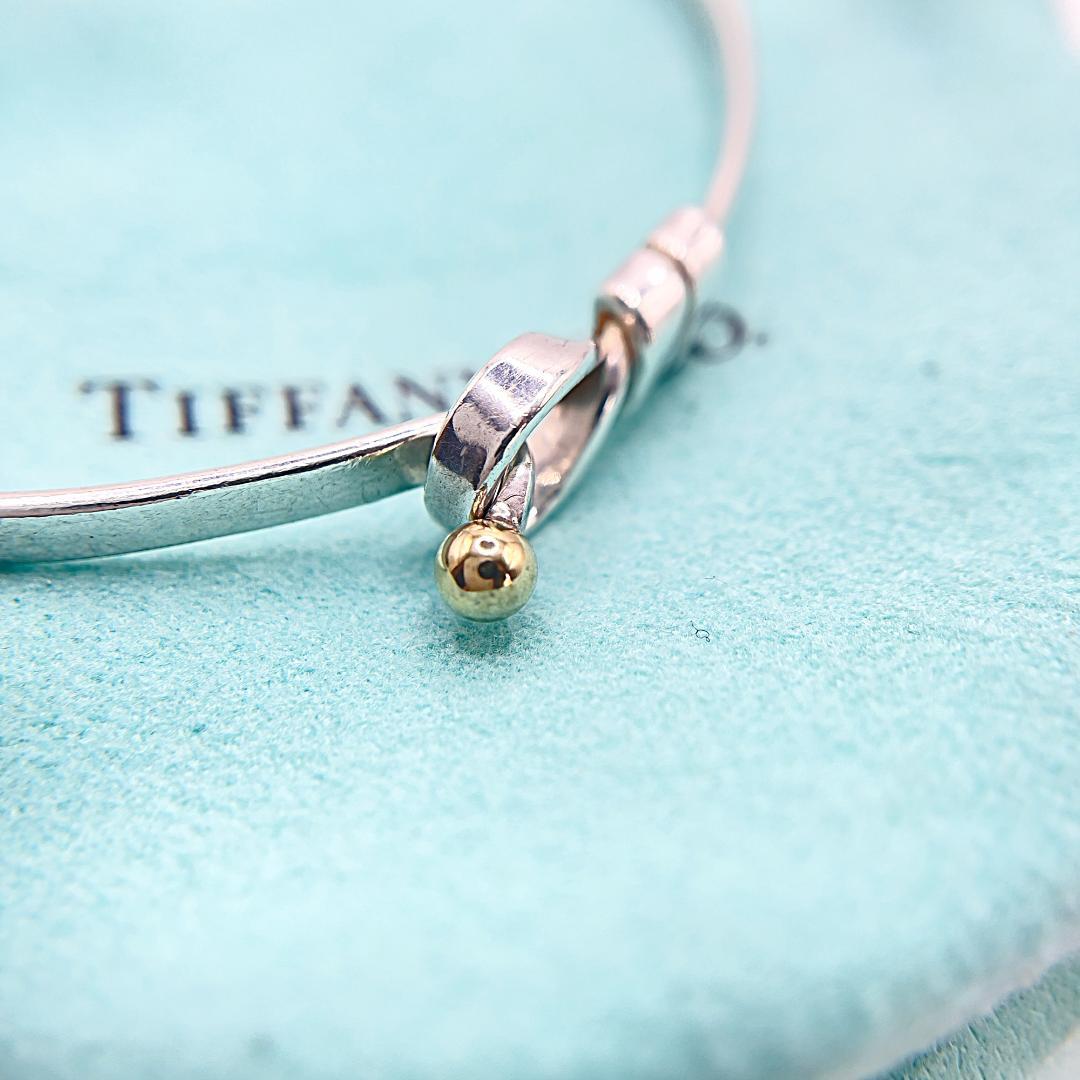 ティファニー ラブノット フック&アイ バングル シルバー 18K ブレスレット