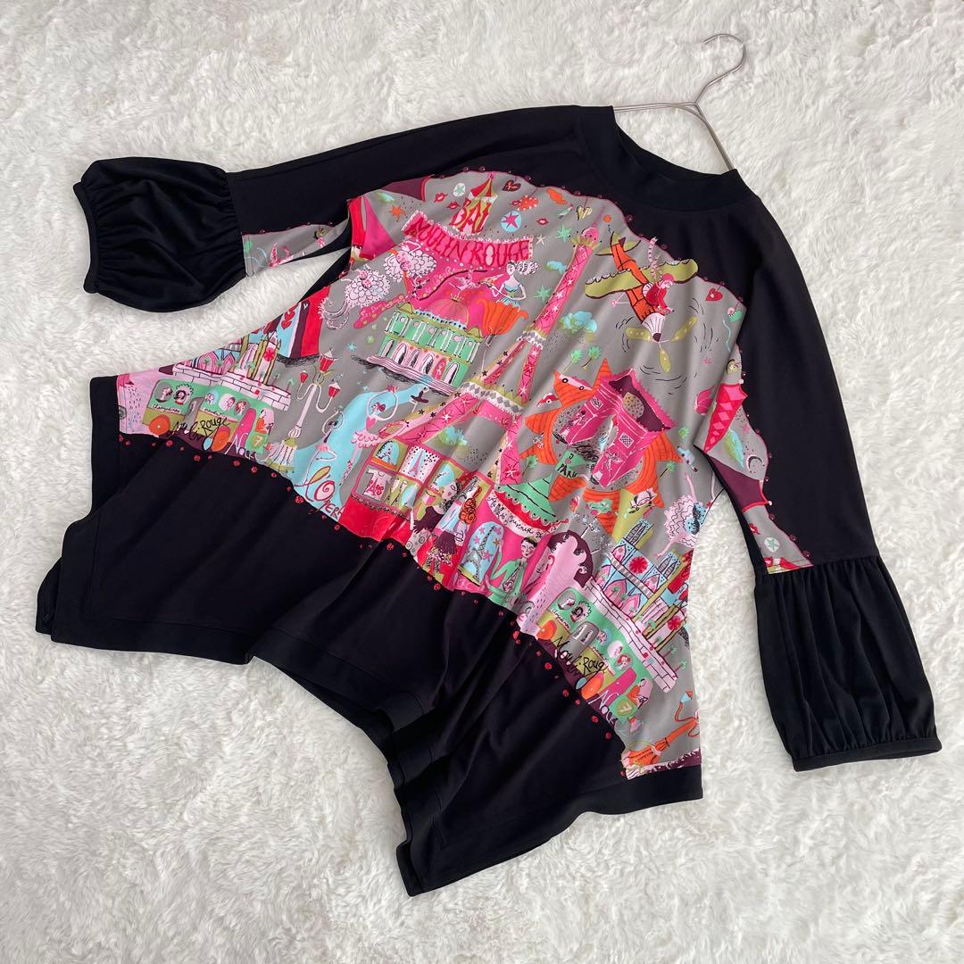 トクコプルミエヴォル パリ アート チュニック 9号 バルーン袖 日本製 アシメ