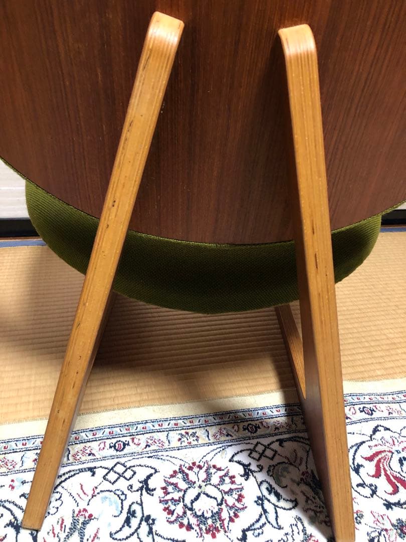 天童木工　低座イス　グリーン