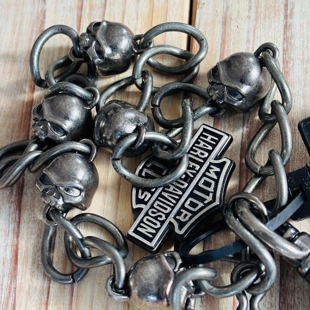 ハーレーダビッドソン ウォレットチェーン スカル morter cycles