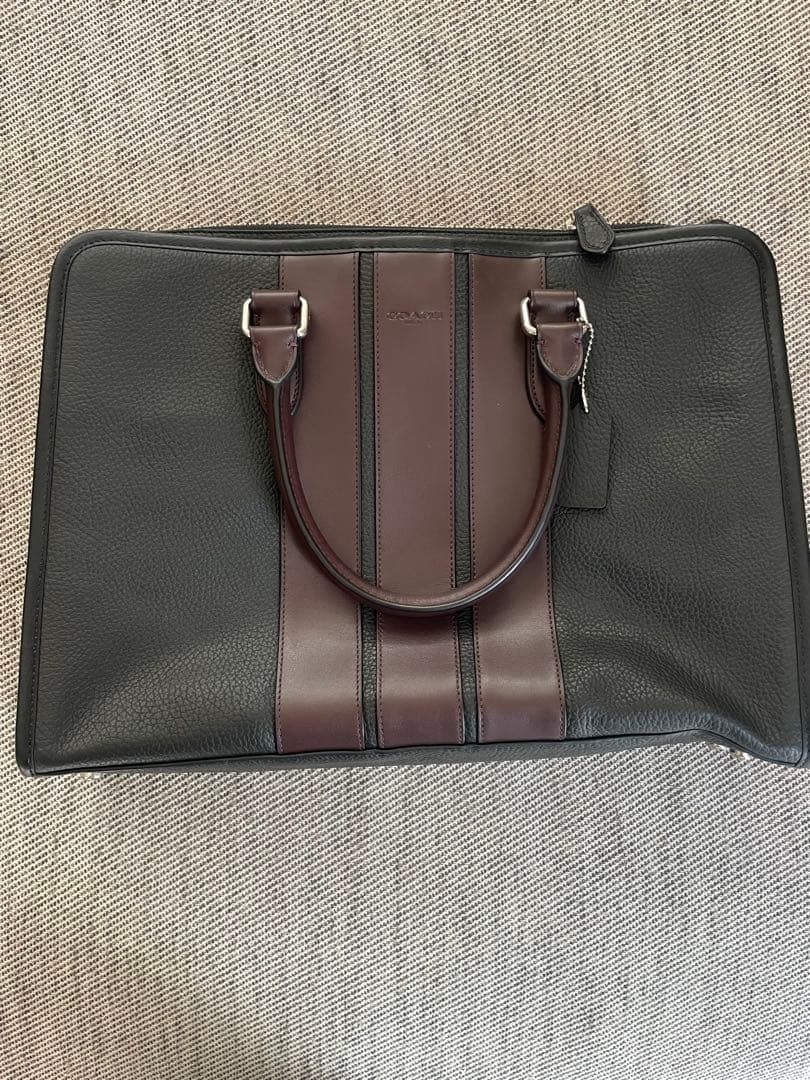 COACH ビジネスバッグ ブラック/ブラウン レザー