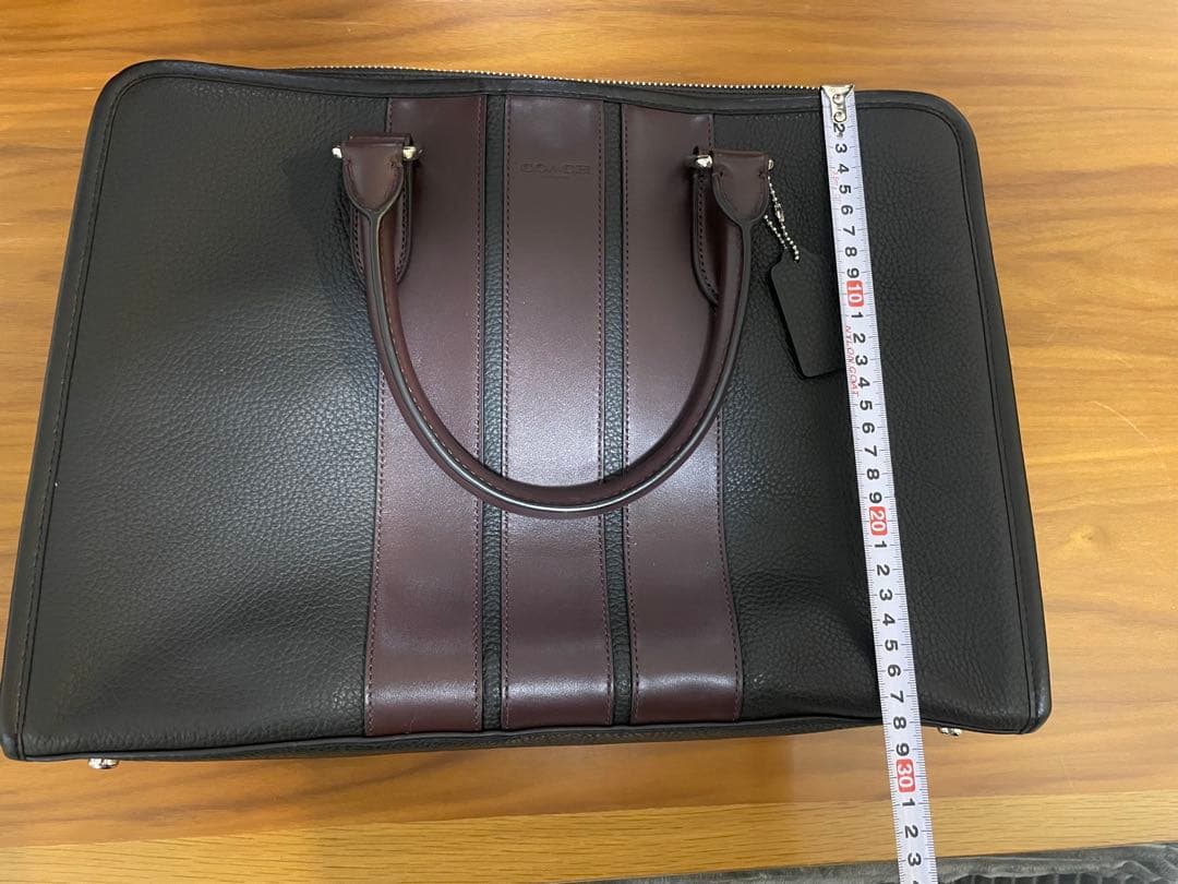 COACH ビジネスバッグ ブラック/ブラウン レザー