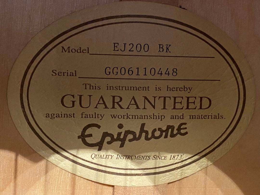 美品エピフォンEPIPHONEbyGibson EJ200BKギターハードケース