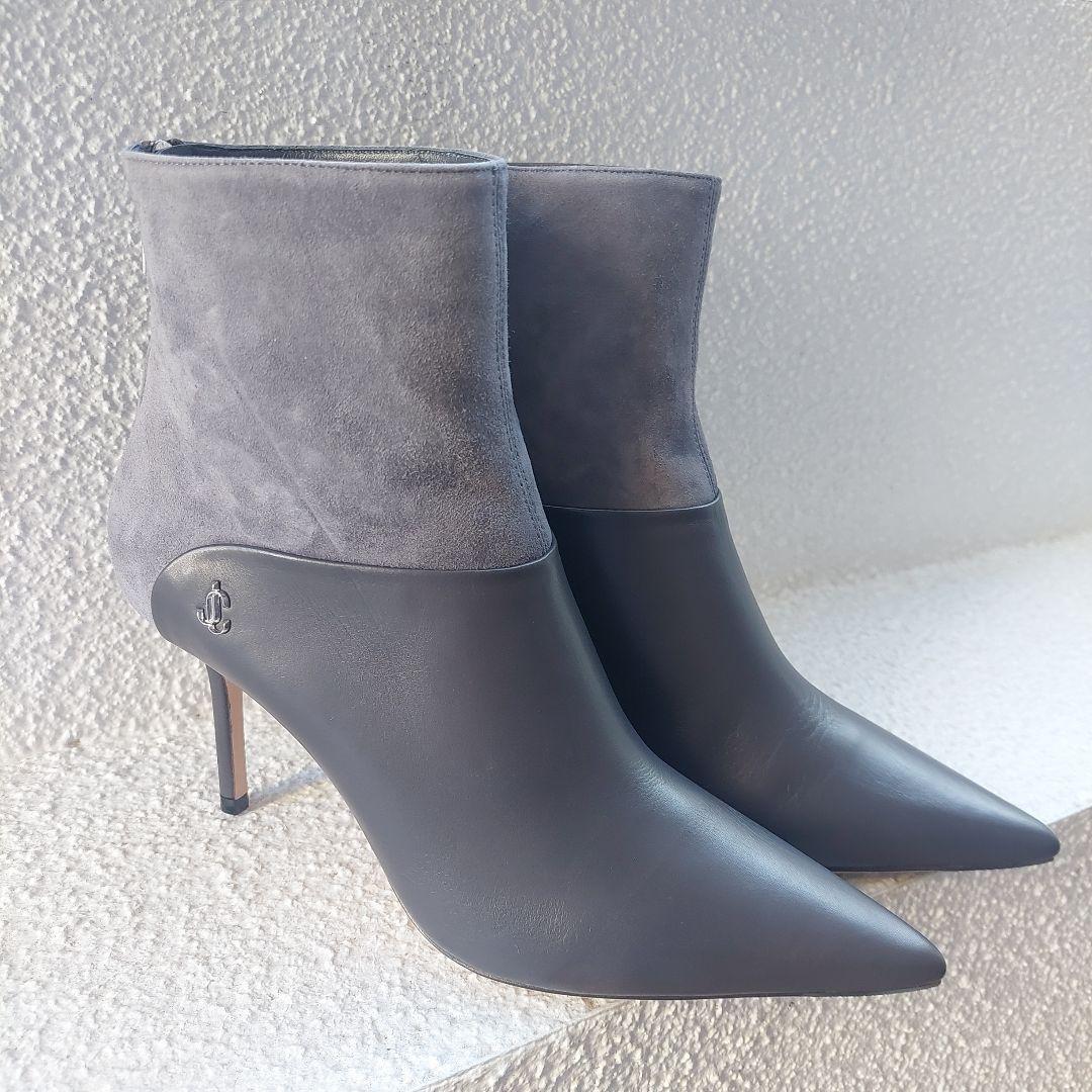 JIMMY CHOO⭐グレー ポインテッドトゥ新品未使用24,5cm