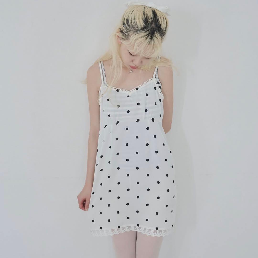 smyeon スミョン レースキャミワンピース ドット