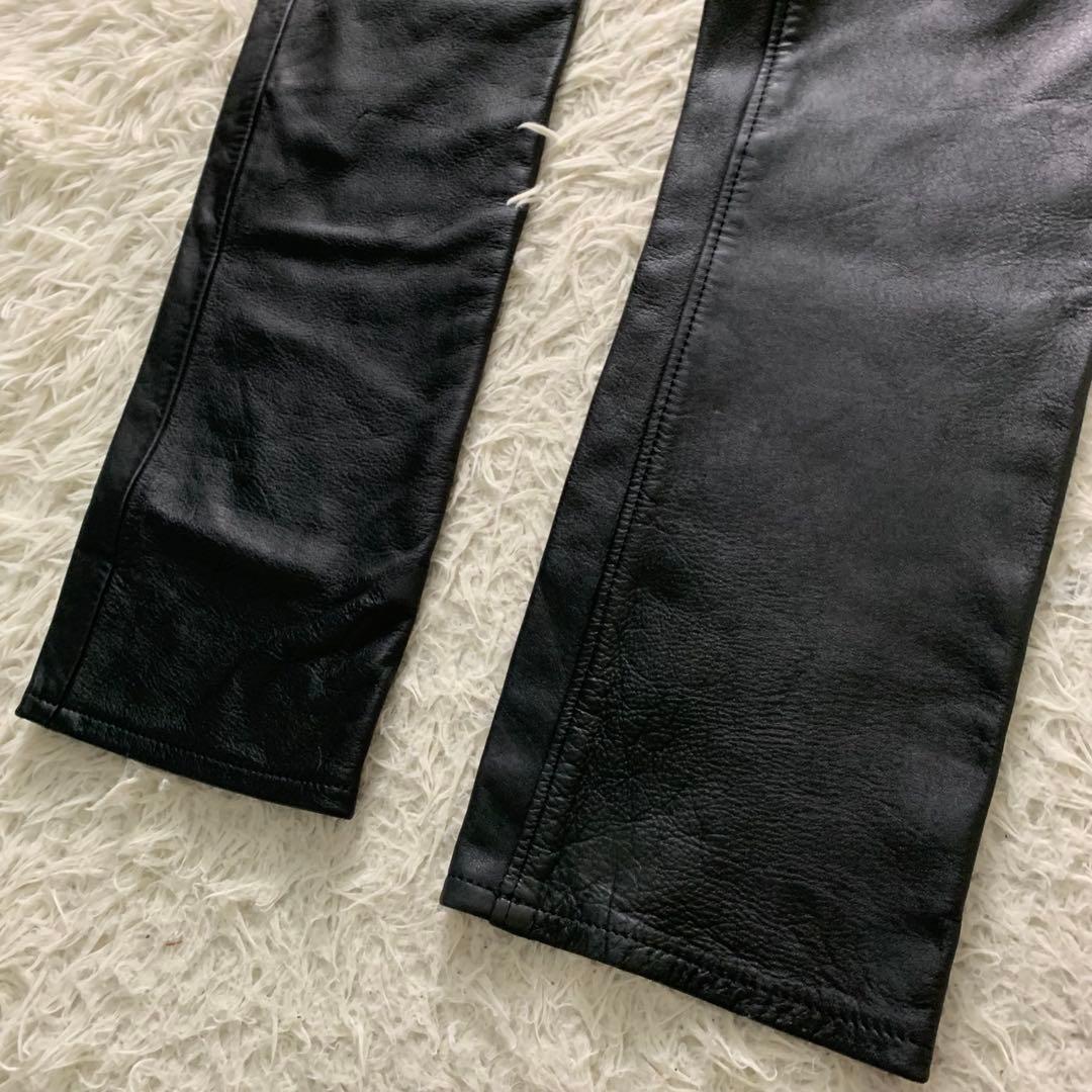 美品■KADOYA カドヤ レザーパンツ ブラック 本革　30