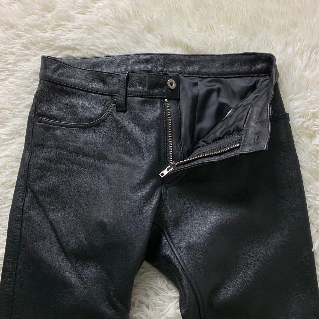 美品■KADOYA カドヤ レザーパンツ ブラック 本革　30