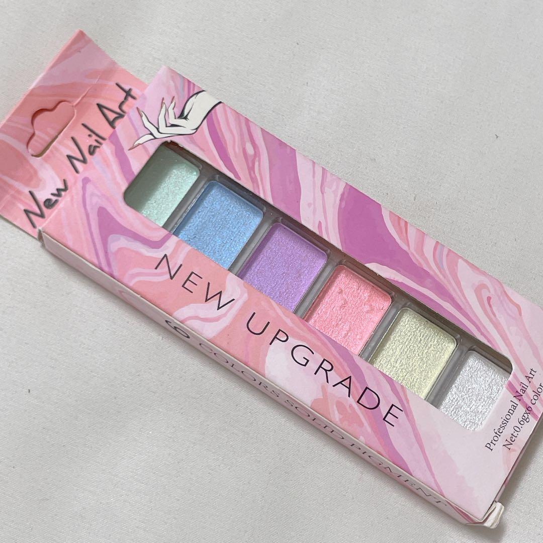 6色　ネイルパウダー　オーロラ　パステルカラー　カラーパウダー　ミラーネイル