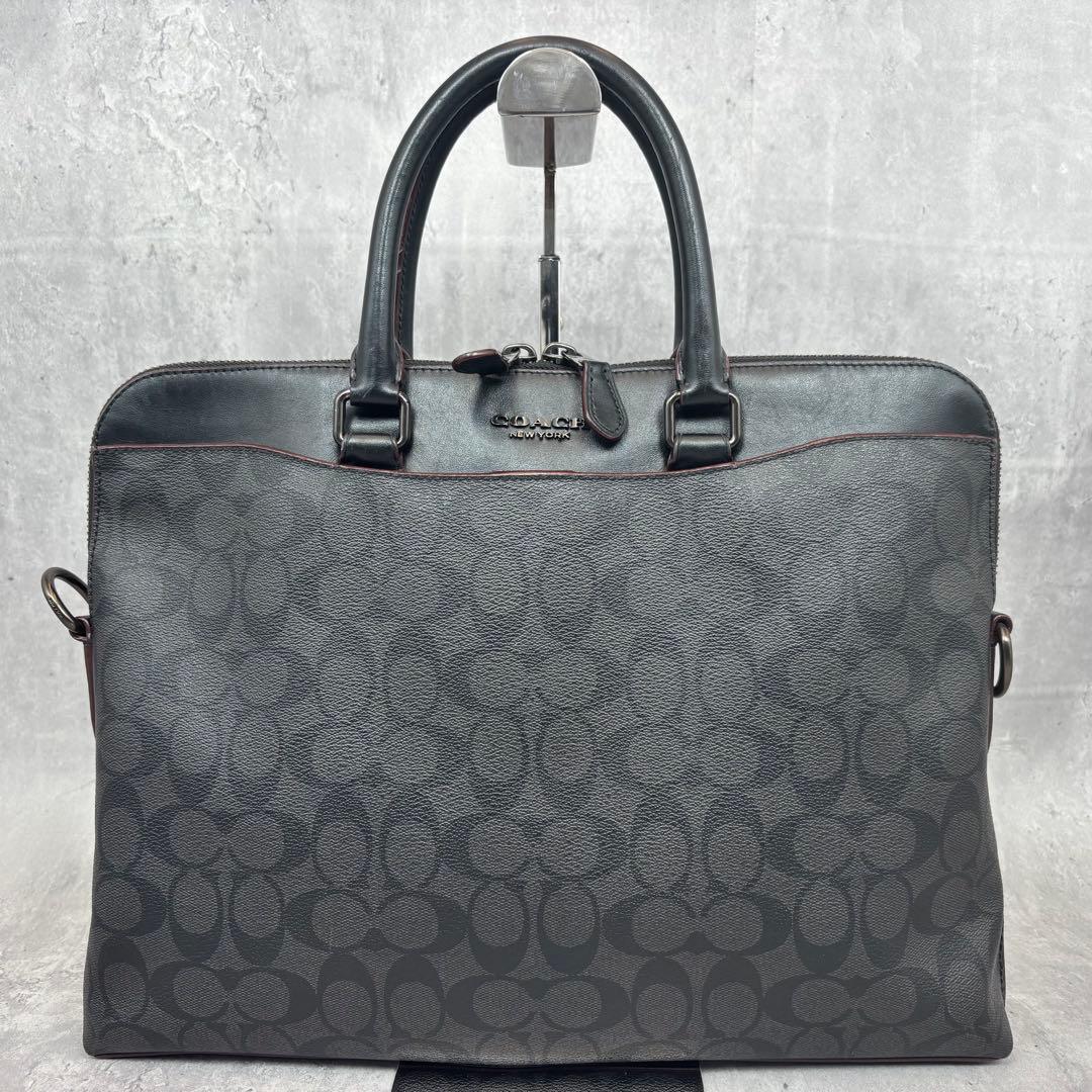 【極美品✨】 コーチ ビジネスバッグ シグネクチャー レザー PVC 2way