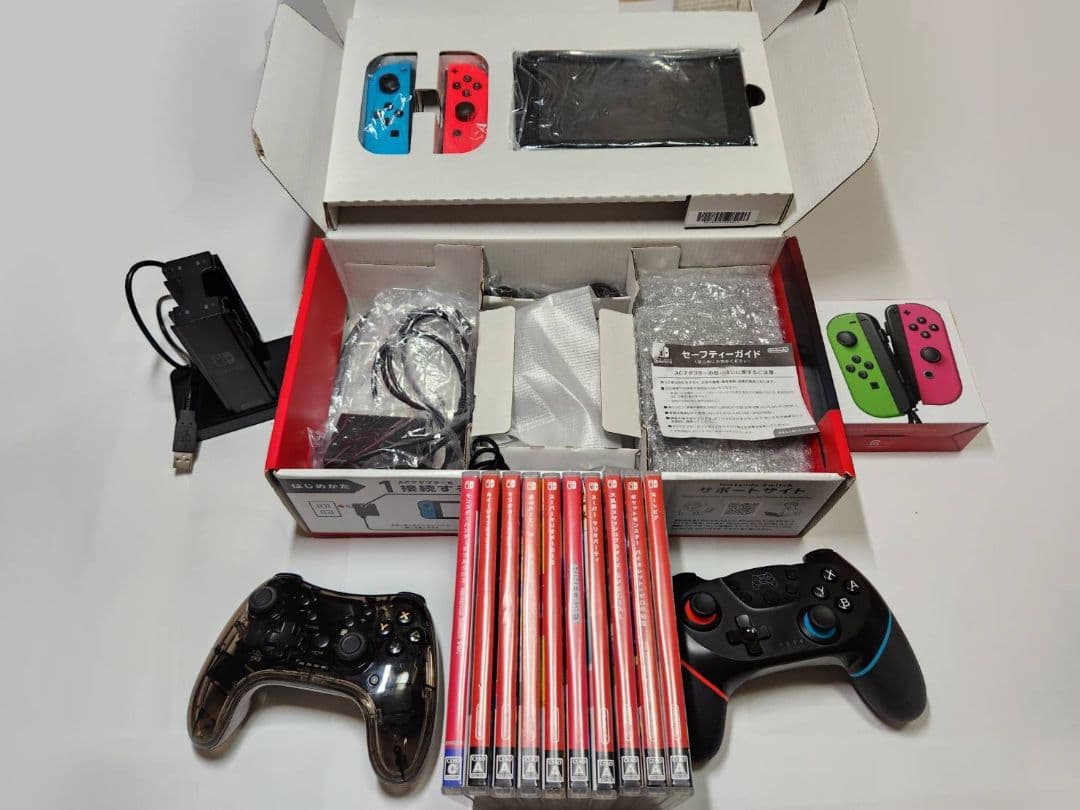 [箱有り欠品無し]Nintendo switch本体+ソフト10本コントローラー