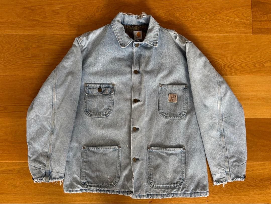 80s 90s Carhartt ミシガンチョアジャケット　デニム　フェード