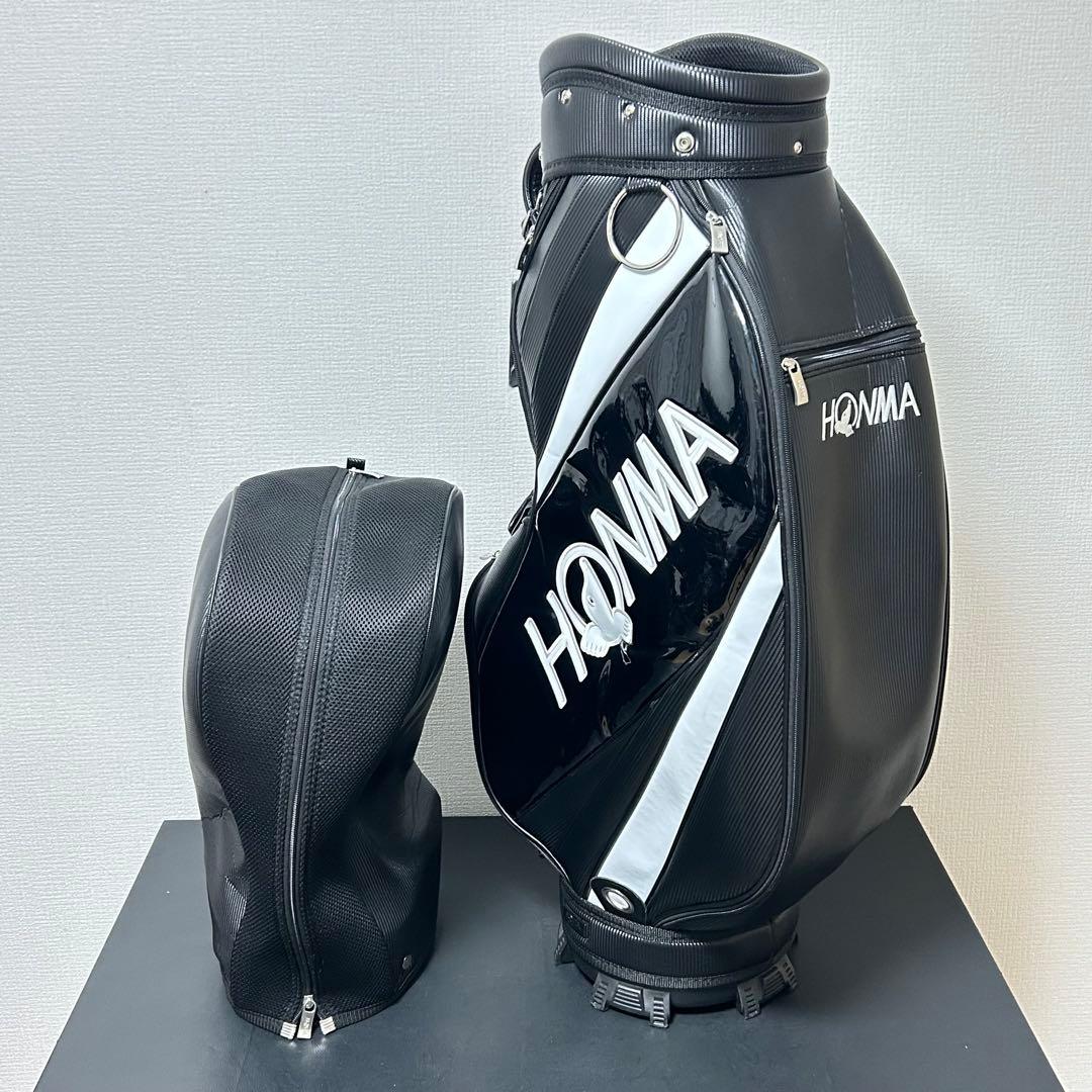 ホンマ HONMA キャディバッグ ブラック 9型フード付 綺麗め