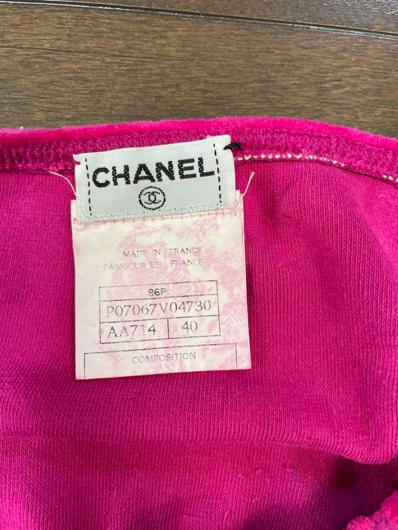 CHANEL ローズ セパレート水着 40 三角ビキニ　赤