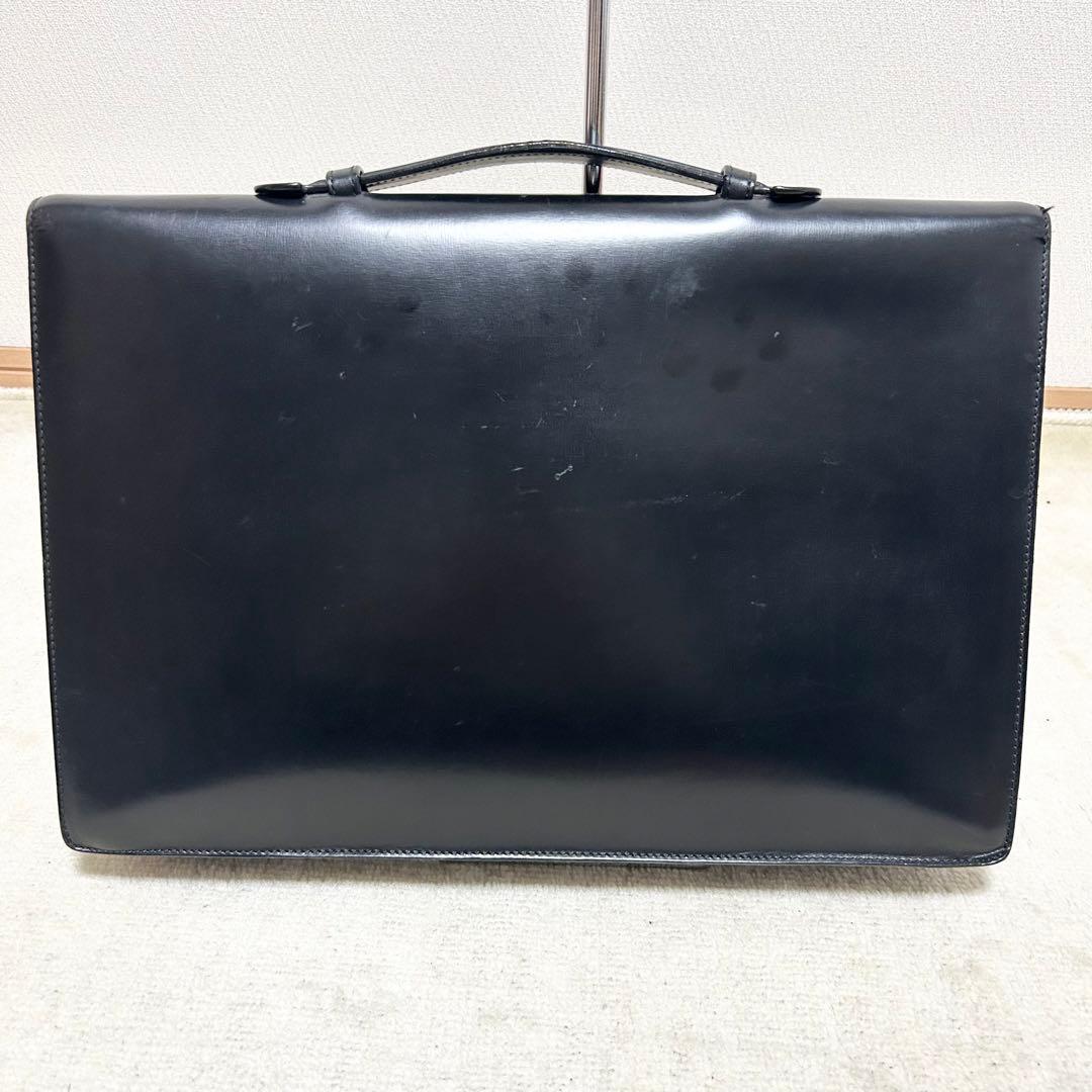 希少　ロエベ ディプロマティコ ビジネスバッグ アナグラム 型押し レザー 黒