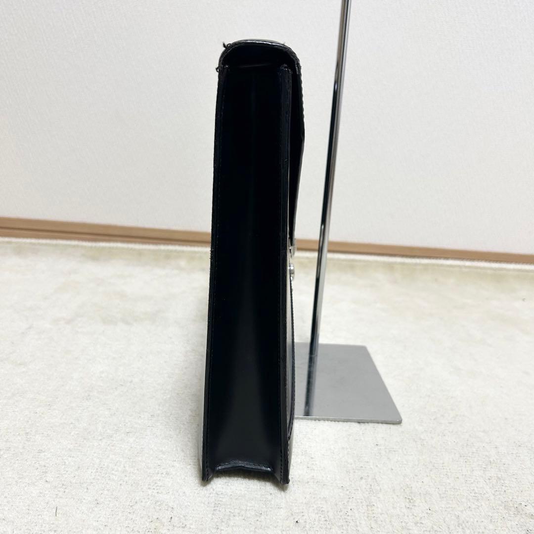 希少　ロエベ ディプロマティコ ビジネスバッグ アナグラム 型押し レザー 黒