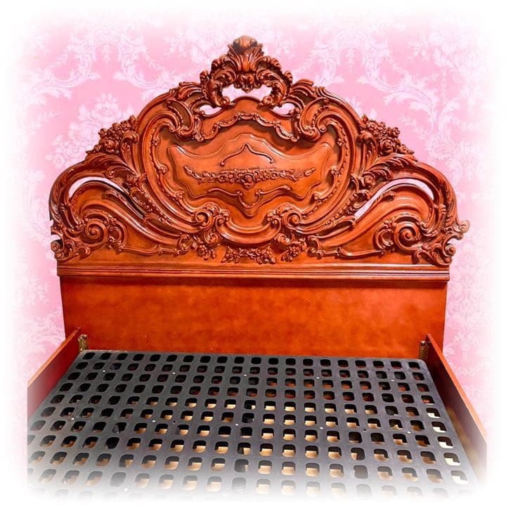 た*ー様 アンティーク 猫脚 装飾 ベッド 寝具 ロココ レリーフ 彫刻 家具