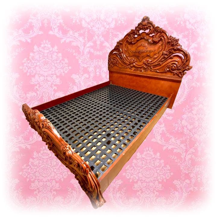 た*ー様 アンティーク 猫脚 装飾 ベッド 寝具 ロココ レリーフ 彫刻 家具